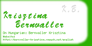 krisztina bernvaller business card